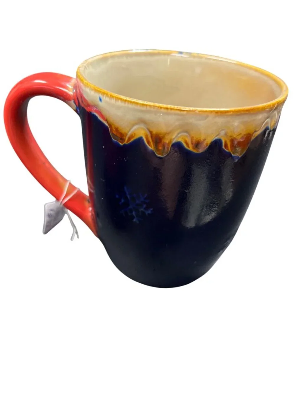Christmas theme set of 4 large ceramic glazed cups mugs SKU 10-585